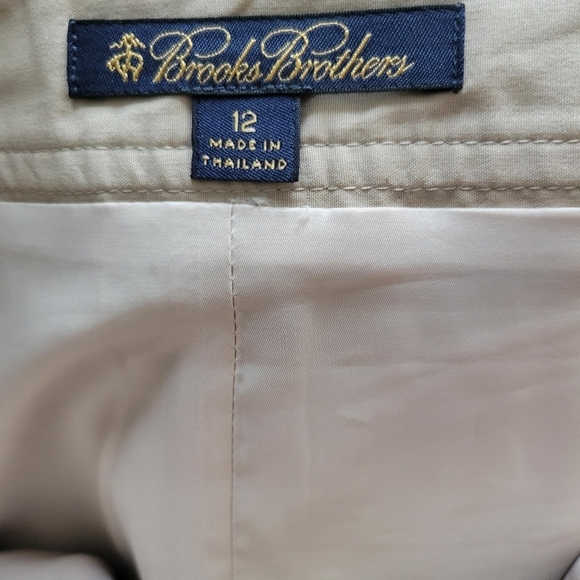Brooks Brothers Women's Khaki Tan Front Button Pockets Pencil Skirt Size 12 - Picture 5 of 7